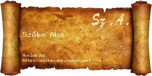 Szőke Aba névjegykártya